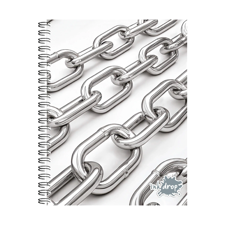 Cuaderno con Espiral Inkdrop Metal Tapa Dura 16x21 100 Hojas Rayadas Art.57230